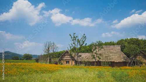 Huts at Archaeological Ruins of Liangzhu City, Hangzhou, China