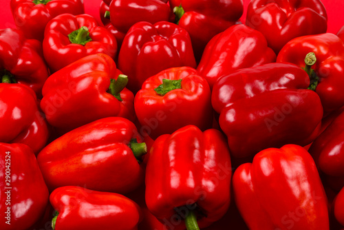 Fresh red bell pepper background.