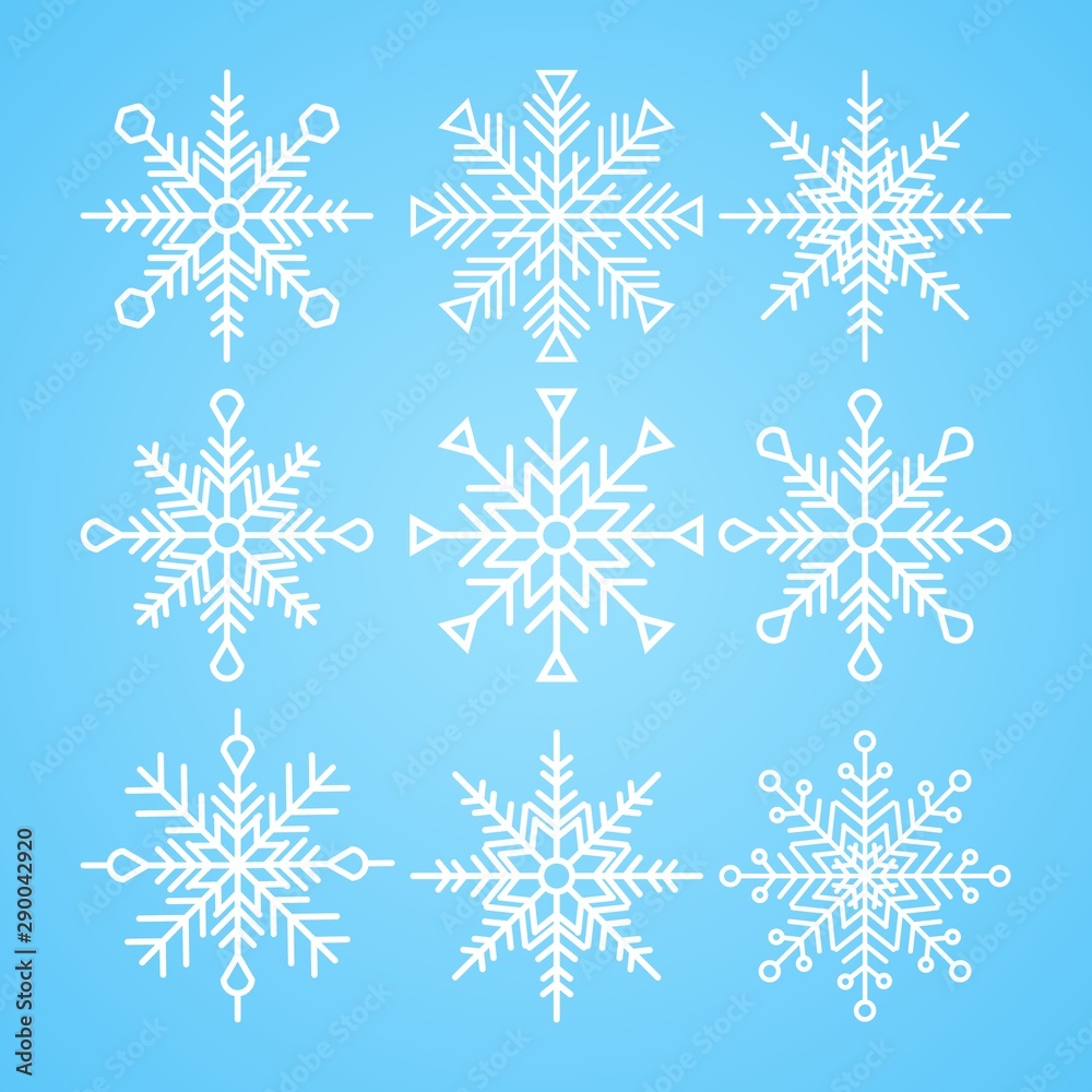 Set of decorative snowflakes. Vector illustration Set of decorative snowflakes. Vector illustration
