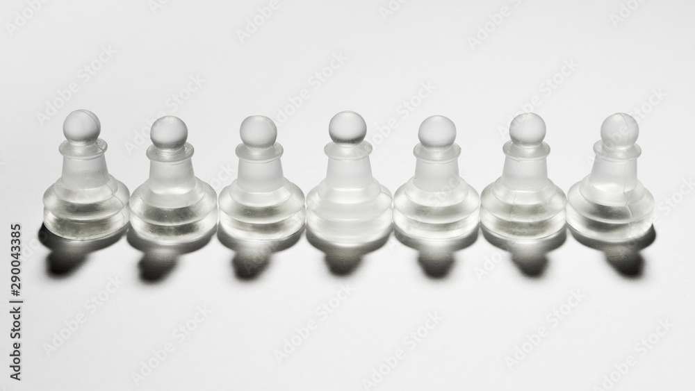 Assortment of transparent chess pieces Assortment of transparent chess pieces