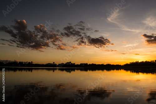 sunset over lake