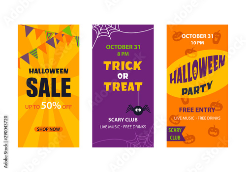 Halloween Party invitation greeting card promotion banner or flyer