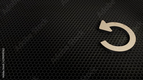 Fotografia laser cut plywood symbol of undo alt