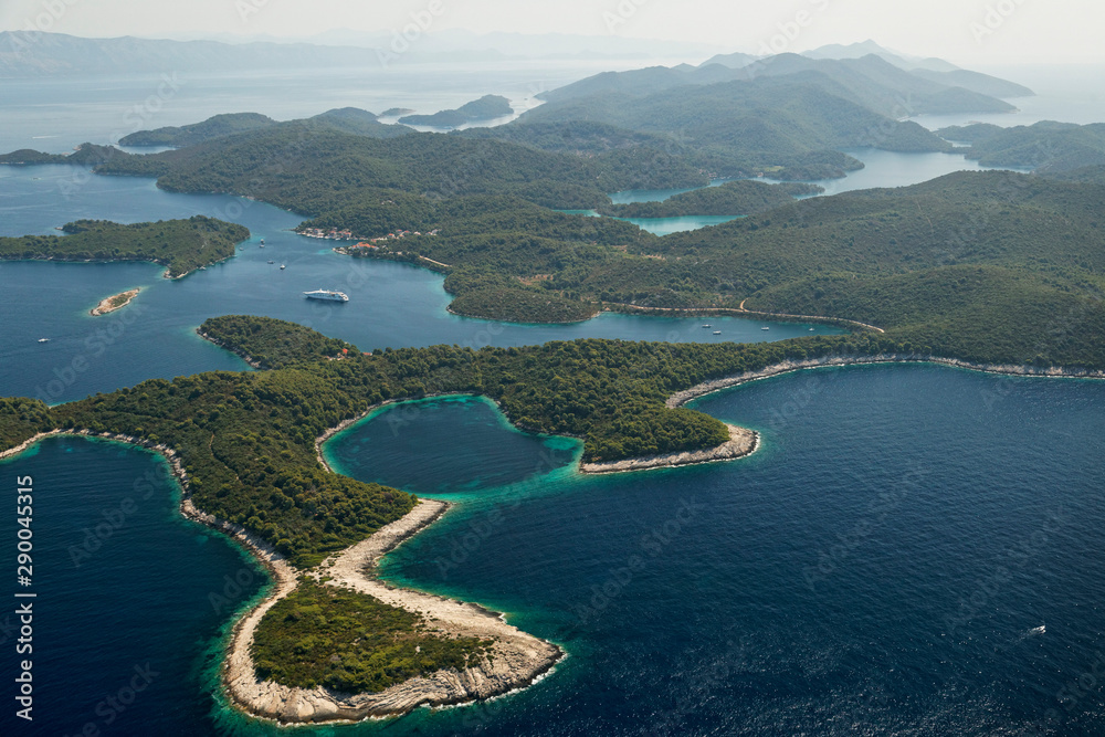 Obraz premium Aerial view of Mljet Island, Croatia