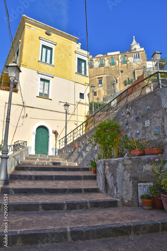 Albori  Italy  09 15 2019. The characteristic houses of a village on the Amalfi coast