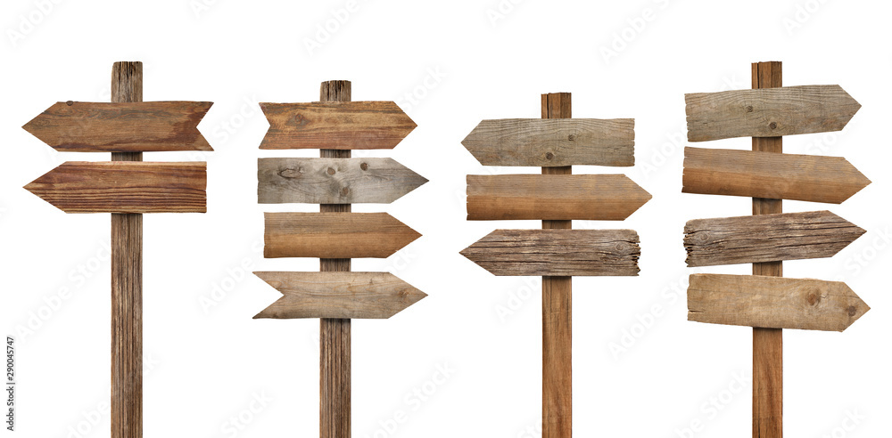 wood wooden sign arrow board plank signpost - obrazy, fototapety, plakaty 