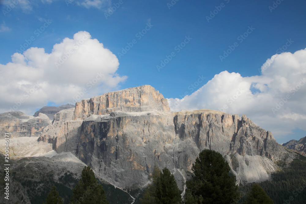 Sellagruppe plateauförmiger Gebirgsstock, Dolomiten, Südtirol, Italien, Europa