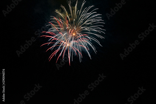 Colorful fireworks in night sky background