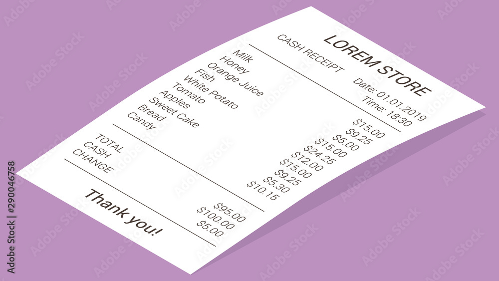 Naklejka premium Isometric shop receipt