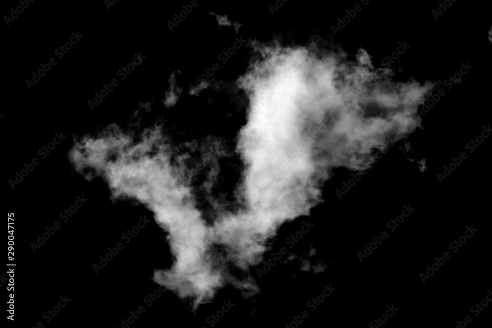 Cloud isolated on a black background for making texture brushes monochrome image Cloud isolated on a black background for making texture brushes monochrome image