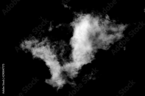 Cloud isolated on a black background for making texture brushes monochrome image