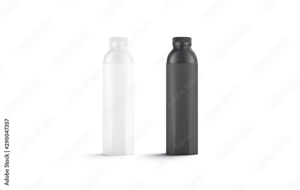 Blank black and white water bottle mockup set, isolated Blank black and white water bottle mockup set, isolated