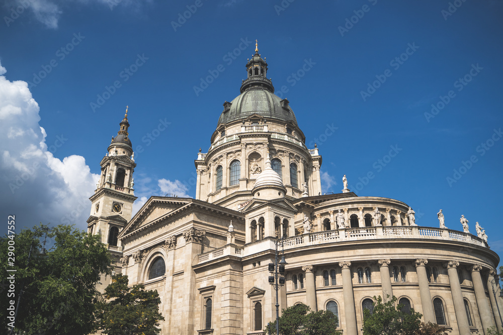 Saint Basilica Stefan in Budapest. Sunny day. Hungary