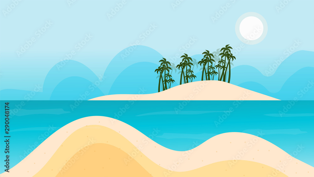 Sandy beach background landscape vector