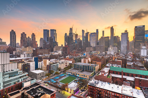 Canvas Print New York, New York, USA midtown Manhattan skyline over Hell's Kitchen