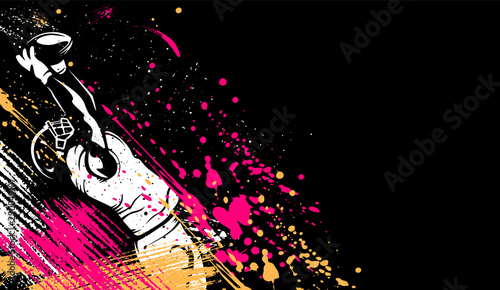 American football player. Quarterback isolated on white. Super bowl sport theme vector illustration.