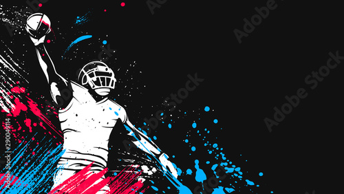 American football player. Quarterback isolated on white. Super bowl sport theme vector illustration.