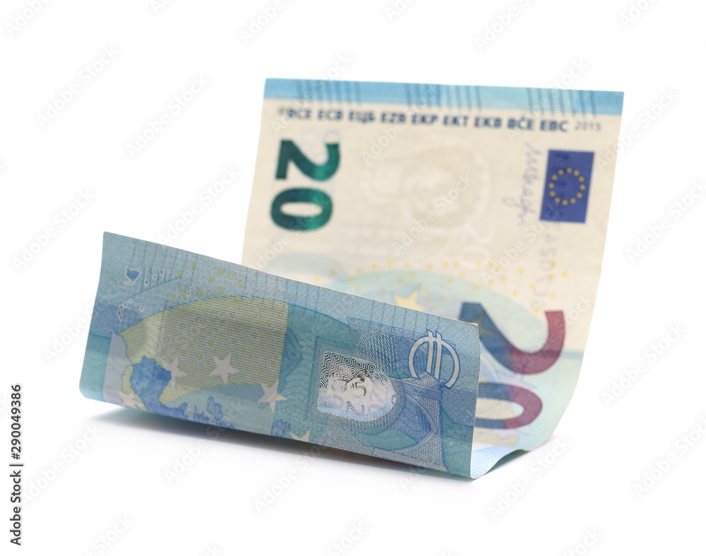 20 twenty euro banknote isolated on white background 20 twenty euro banknote isolated on white background