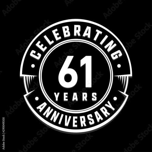 Celebrating 61st years anniversary logo design. Sixty-one years logotype. Vector and illustration.