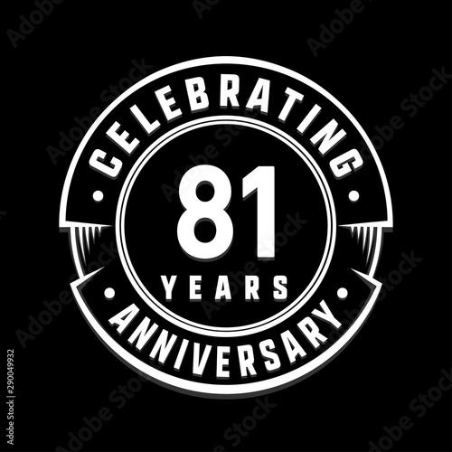 Celebrating 81st years anniversary logo design. Eighty-one years logotype. Vector and illustration.