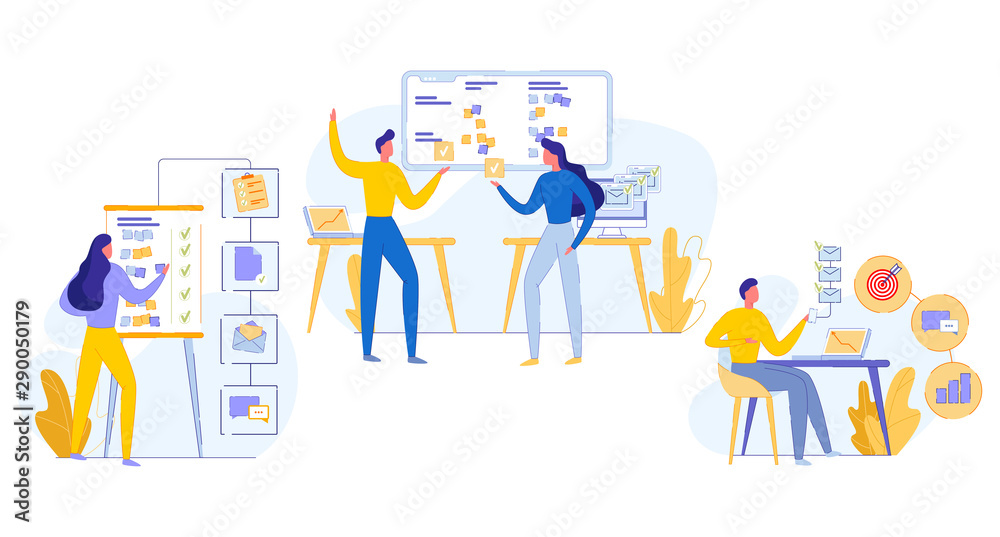 Cognitive Banner Teamwork Task Execution Flat. 