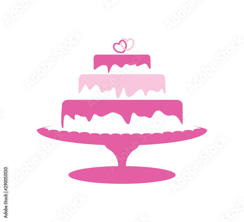 Sweet Tiered Love Wedding Cake Logo design