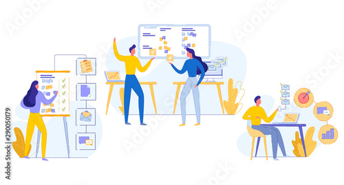 Cognitive Banner Teamwork Task Execution Flat. 