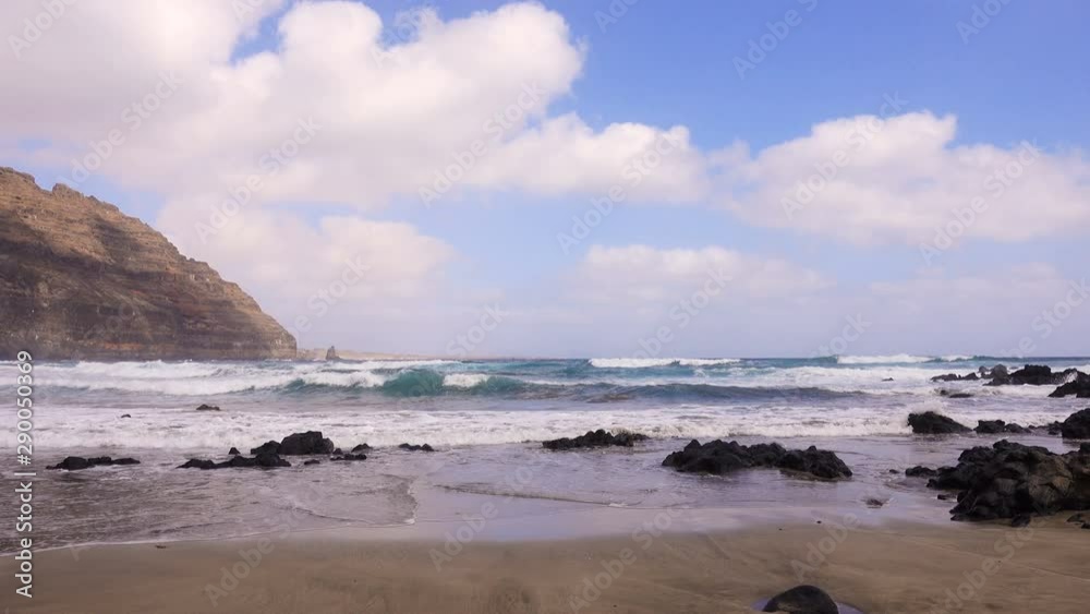 Waves Playa de Orzola beach in Lanzarote, Canary Islands Waves Playa de Orzola beach in Lanzarote, Canary Islands