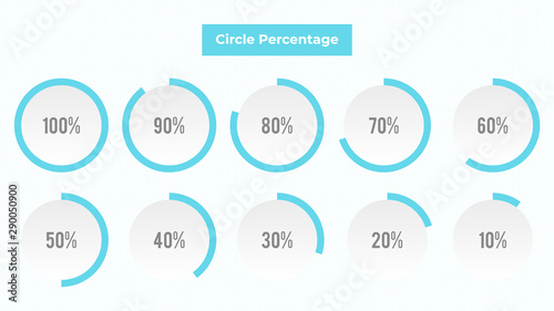 Pie charts, circle percentage diagrams of loading Vector