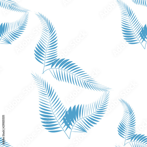 Tropical palm leaves, jungle leaf seamless floral pattern background