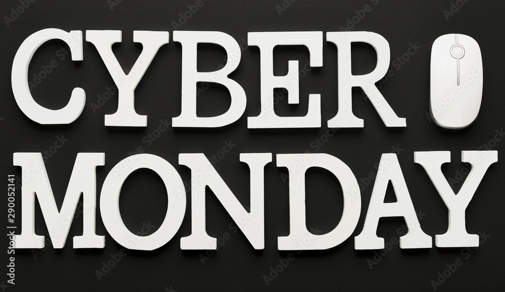 Cyber monday message with mouse Cyber monday message with mouse
