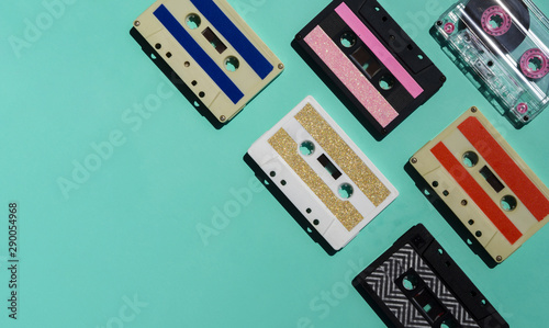 Colorful tape collection on bright background