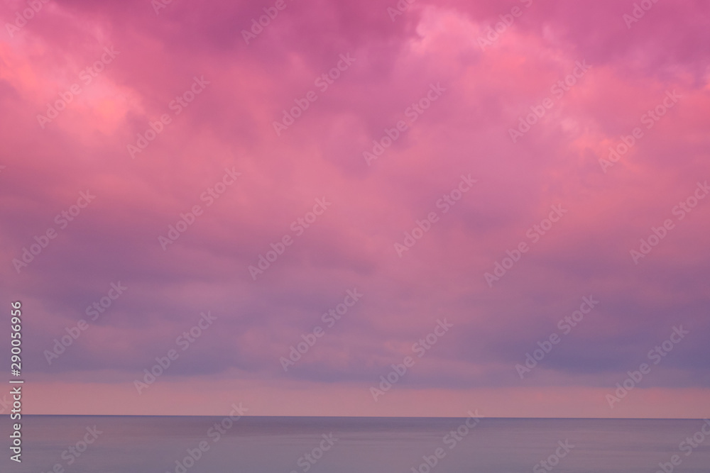 Clouds on the pink sky.