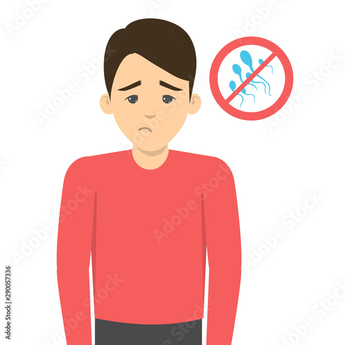 Infertility problems. Sad man. Problem with reproductive