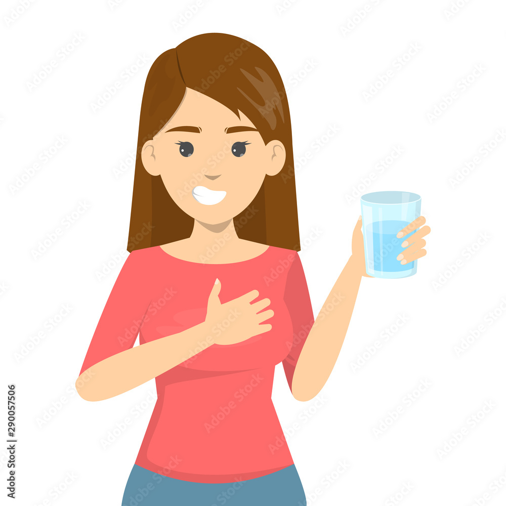 Woman drink water. Healthy lifestyle concept. Glass of fresh