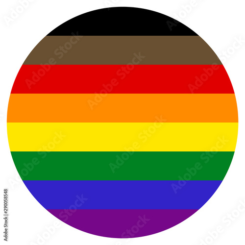 LGBT Flag, round shape icon on white background
