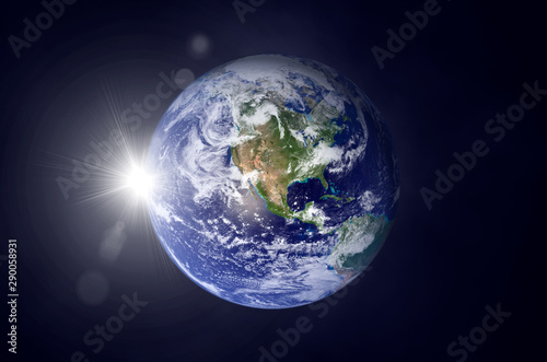 Earth in the outer space. Elements of this image furnished by NASA