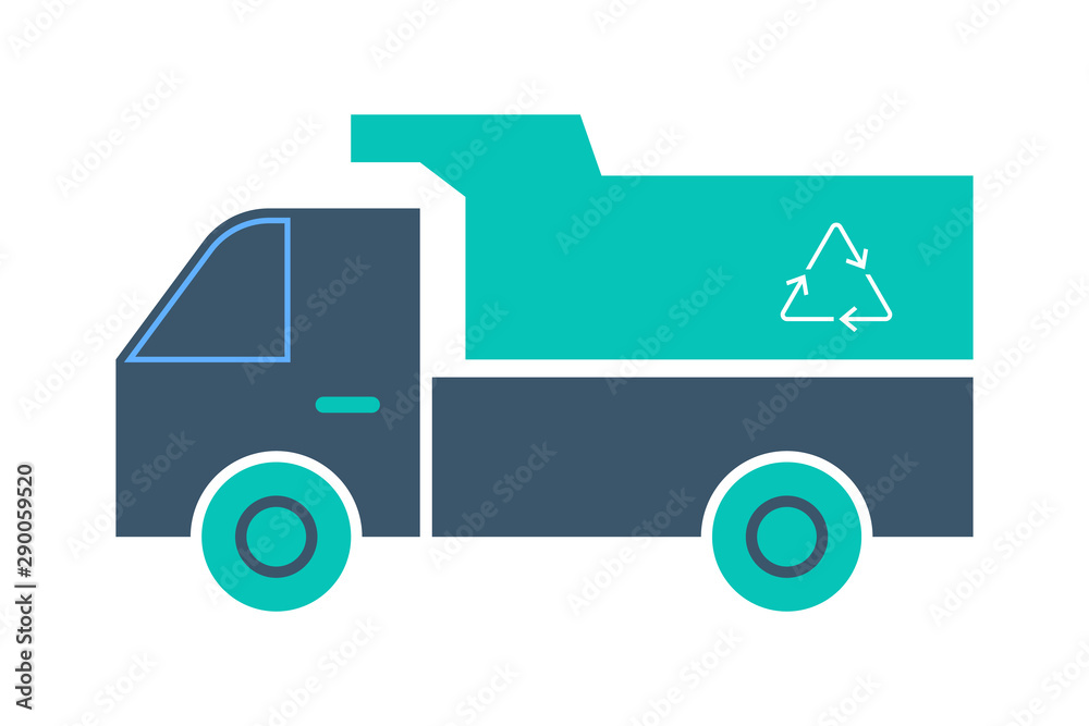 Garbage truck icon. Vehicle, a transportation service. Garbage truck icon. Vehicle, a transportation service.