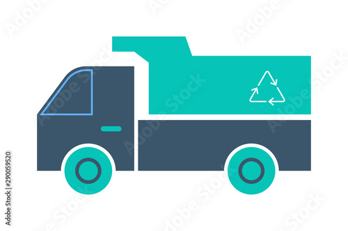 Garbage truck icon. Vehicle, a transportation service.