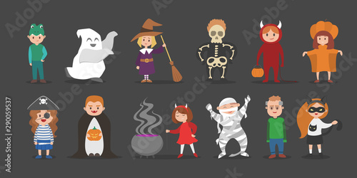 Cute set of halloween costumes for children