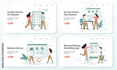 Services to grow your business web banner design set