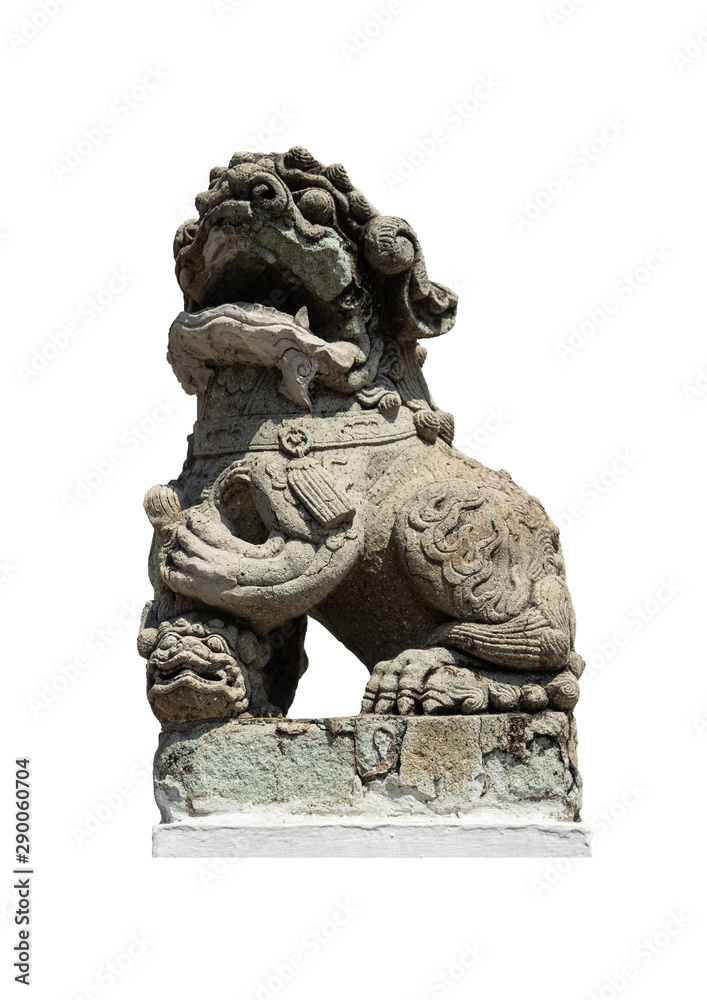 Chinese Lion Statue isolate