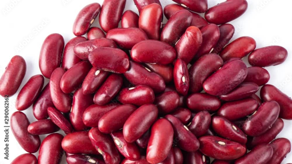 panning red beans isolated on white background. top view panning red beans isolated on white background. top view