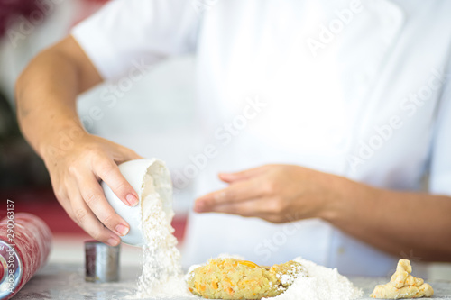 chef preparing healthy homemade pasta
