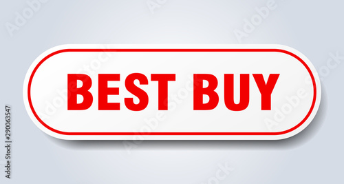 best buy sign. best buy rounded red sticker. best buy