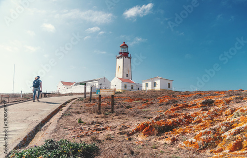 Island of Berlenga lighthouse, in Portugal