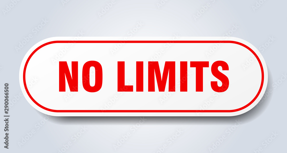 no limits sign. no limits rounded red sticker. no limits no limits sign. no limits rounded red sticker. no limits