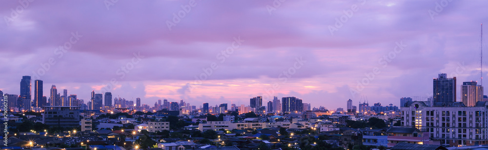 Bangkok city on sunrise background