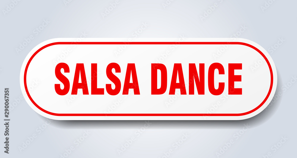 salsa dance sign. salsa dance rounded red sticker. salsa dance