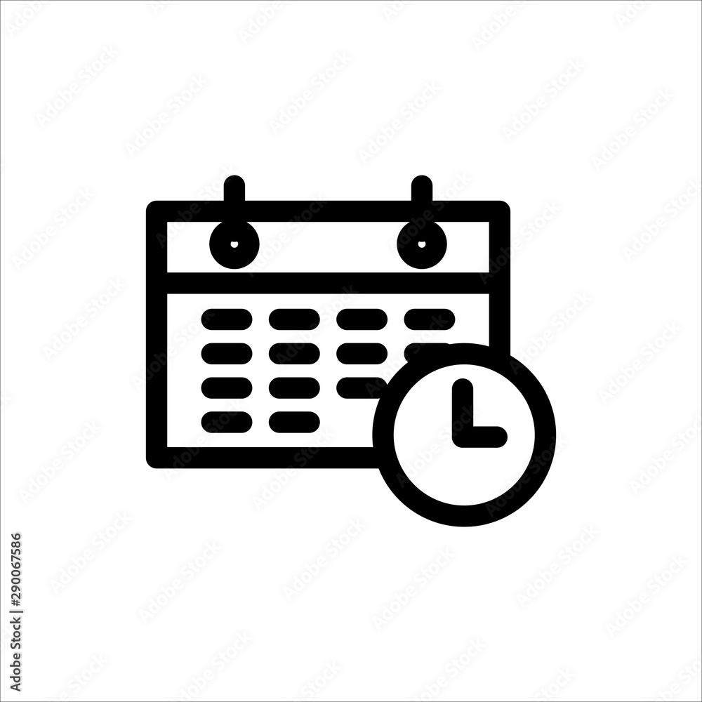 Clock icon. Symbol of time with trendy flat line style icon for web, logo, app, UI design. isolated on white background. vector illustration eps 10 Clock icon. Symbol of time with trendy flat line style icon for web, logo, app, UI design. isolated on white background. vector illustration eps 10